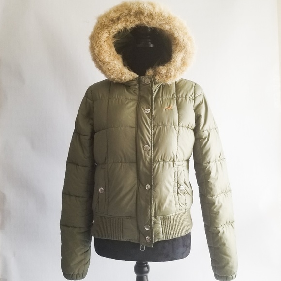 hollister puffer hood